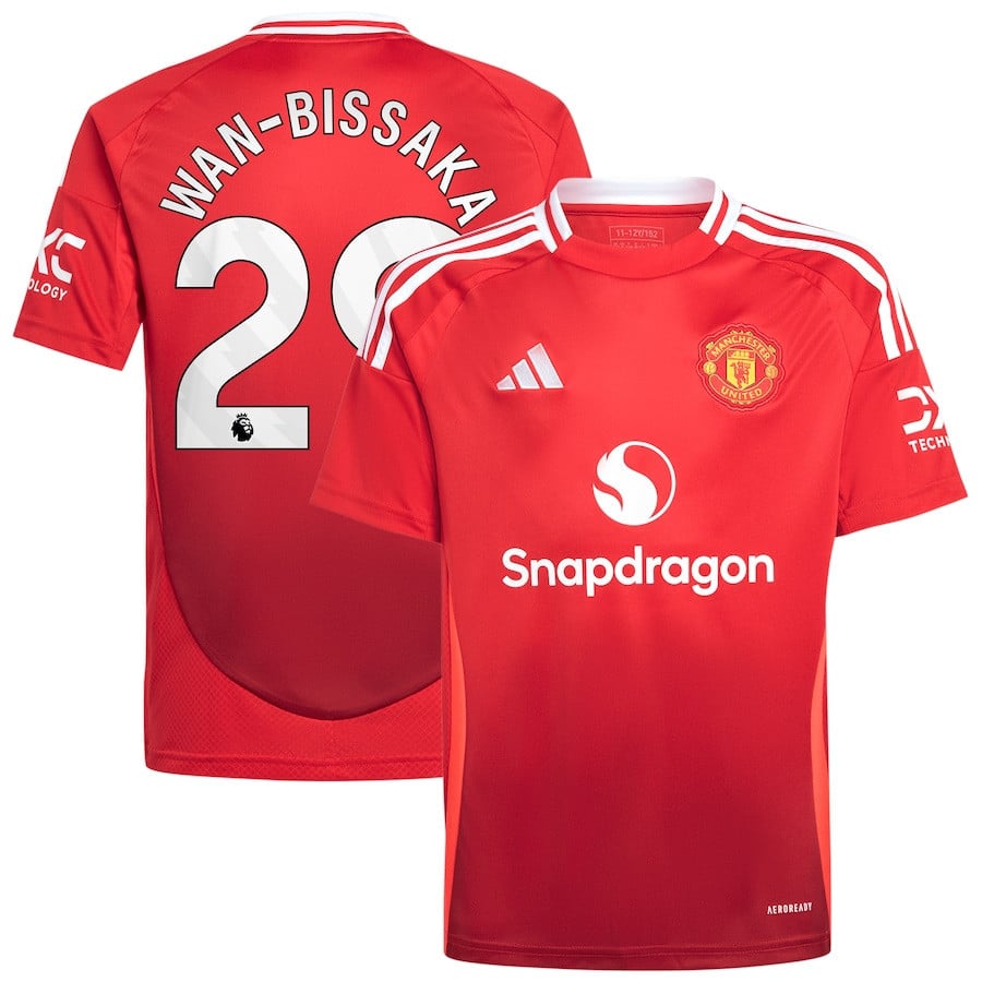 Aaron Wan-Bissaka 29 Manchester United 2024/25 Home YOUTH Jersey - Red