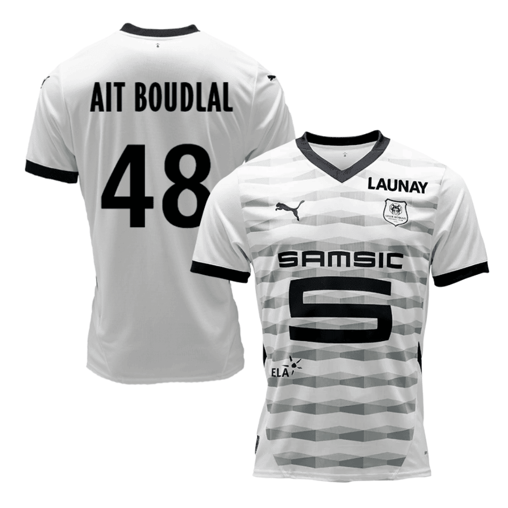Abdelhamid Aït Boudlal 48 Stade Rennais F.C. 2024/25 Away Men Jersey - White