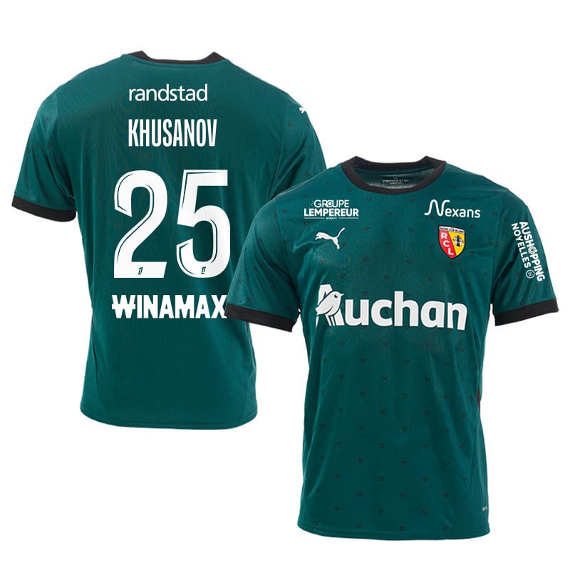 Abdukodir Khusanov 25 RC Lens 2024/25 Away Men Jersey - Green