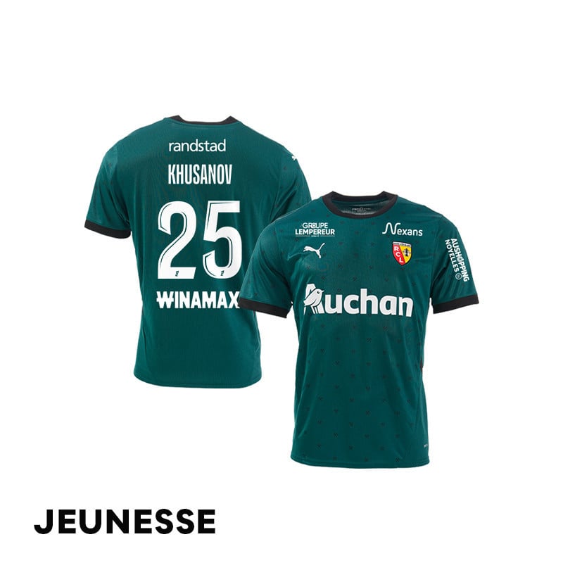 Abdukodir Khusanov 25 RC Lens 2024/25 Away YOUTH Jersey - Green