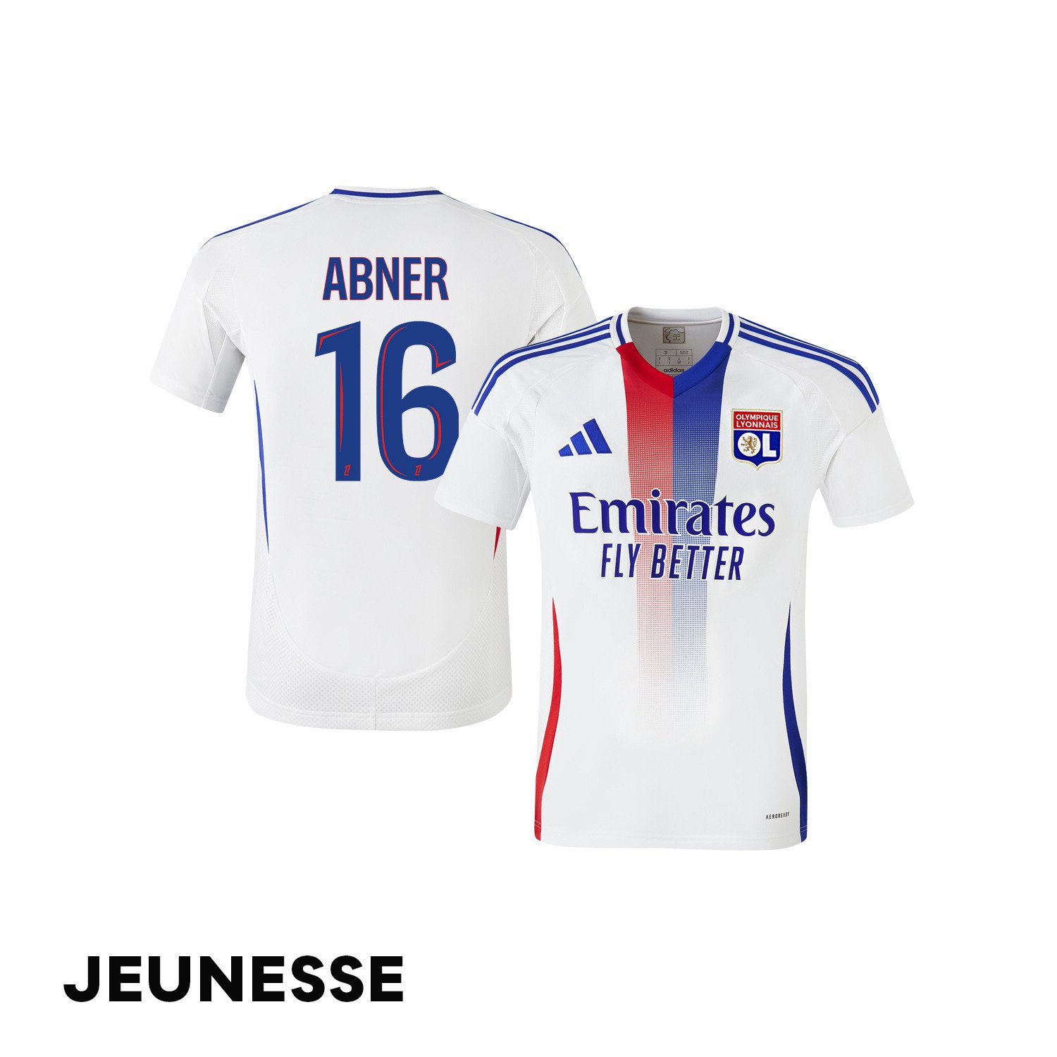 Abner 16 Olympique Lyonnais 2024/25 Home YOUTH Jersey - White