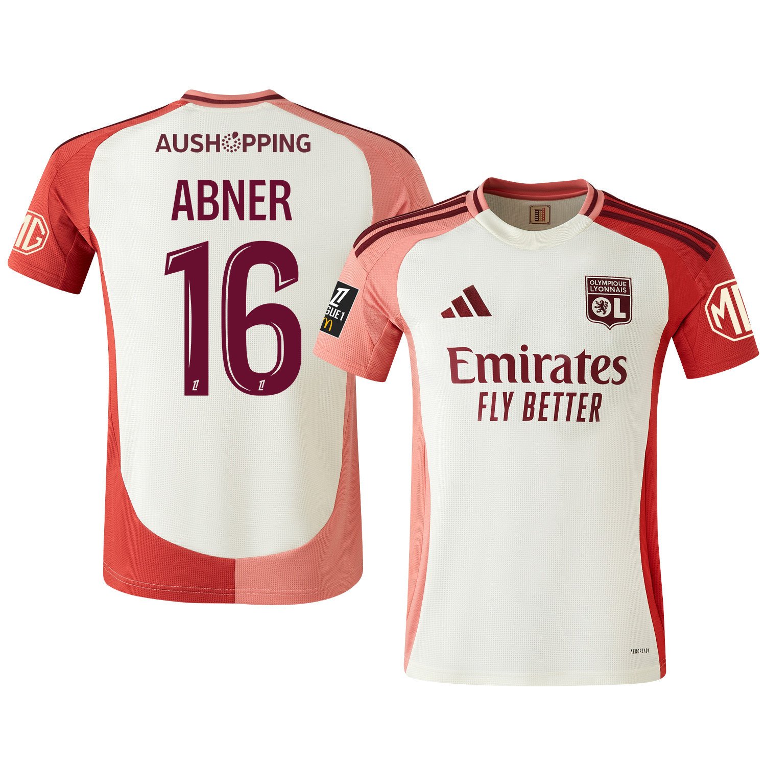 Abner 16 Olympique Lyonnais 2024/25 Third Men Jersey - Cream