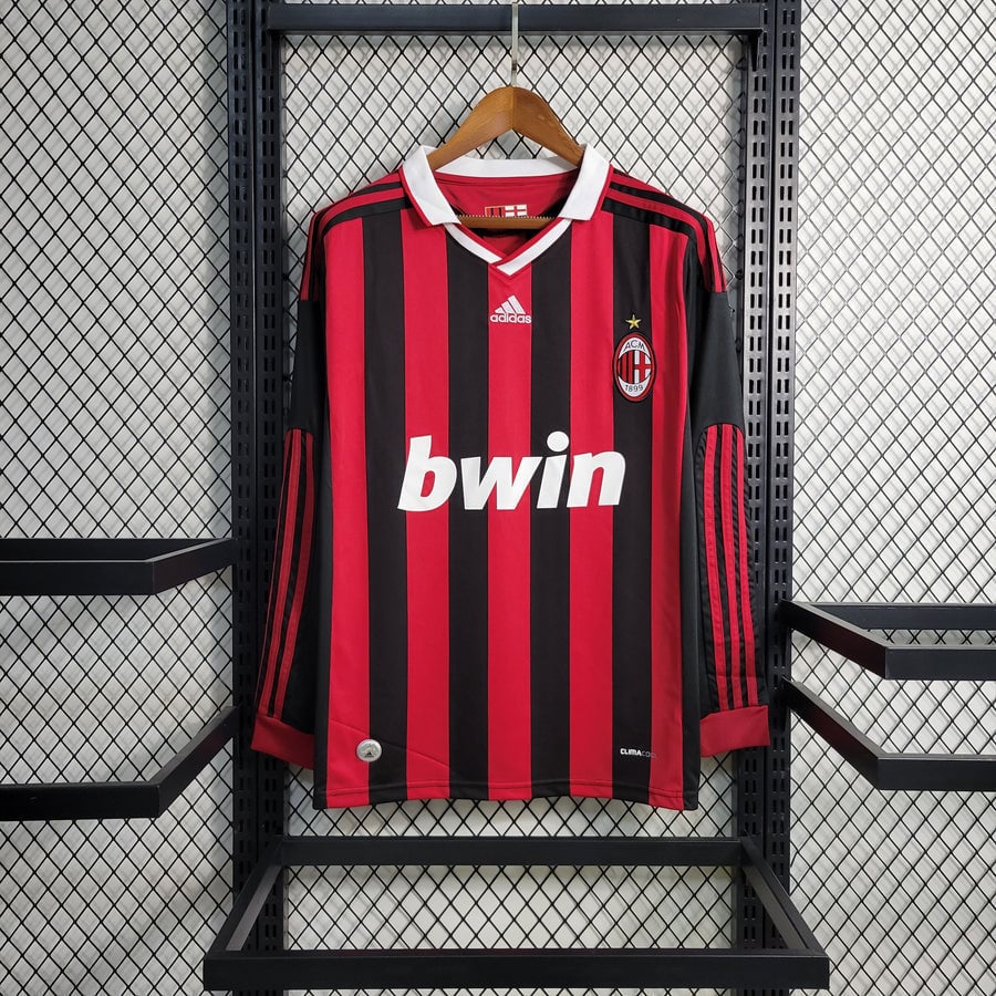 AC Milan 2009-2010 Home Retro Jersey - Men, Long Sleeve
