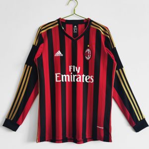 AC Milan 2013/14 Home Retro Long Sleeve Men Jersey - Red