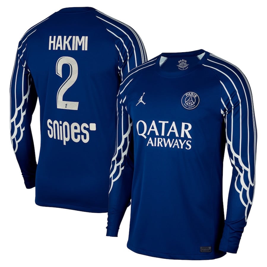 Achraf Hakimi 2 Paris Saint-Germain 2024/25 Fourth Long Sleeve Men Jersey - Dark Blue