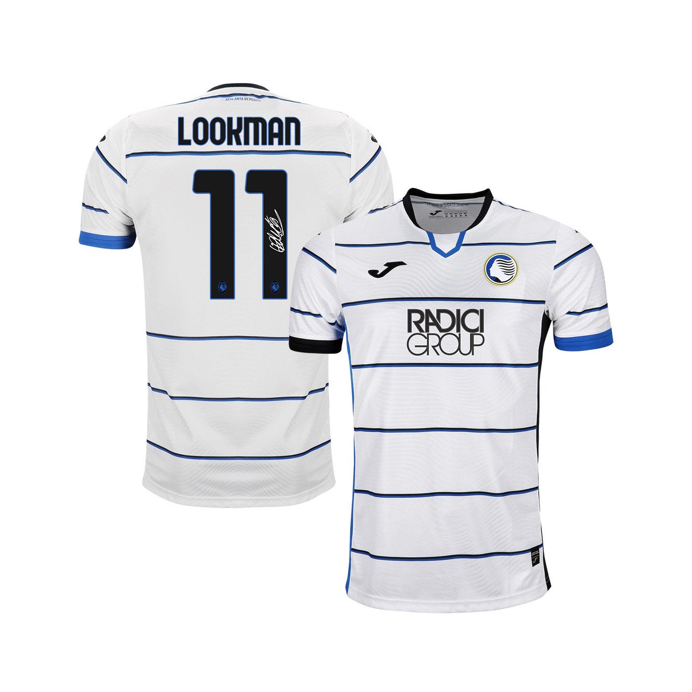 Ademola Lookman 11 Signed Atalanta Away Jersey Autographed - Men, White
