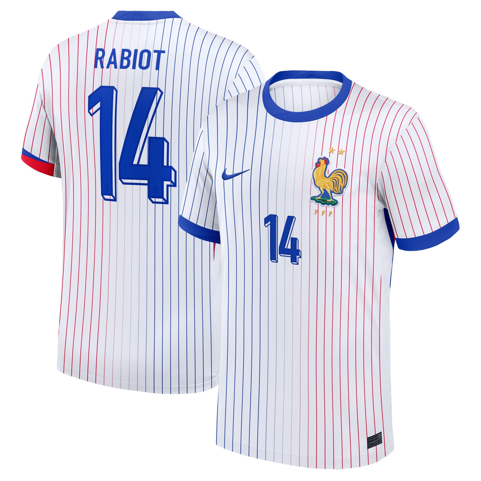 Adrien Rabiot 14 France 2024/25 Stadium Away Football Jersey - Men White