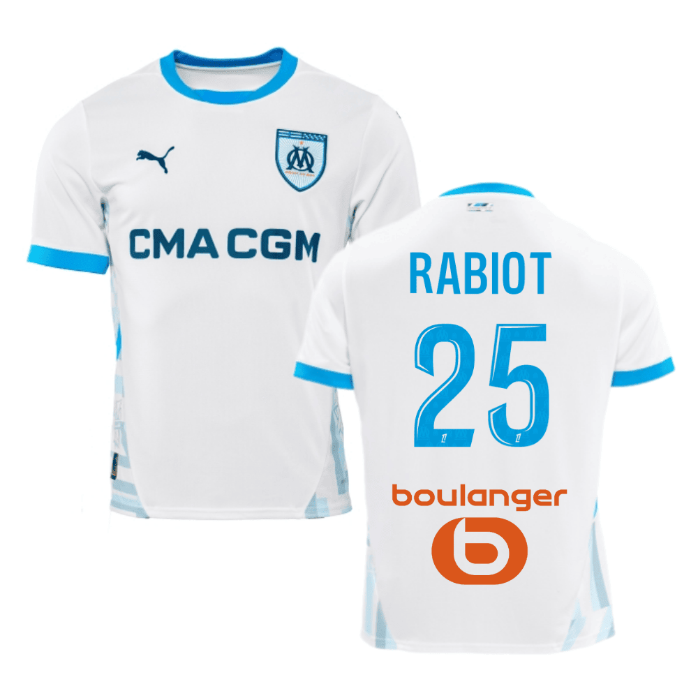 Adrien Rabiot 25 Olympique de Marseille 2024/25 Home Men Jersey - White