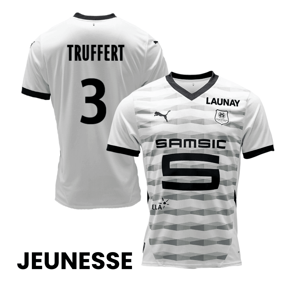 Adrien Truffert 3 Stade Rennais F.C. 2024/25 Away YOUTH Jersey - White