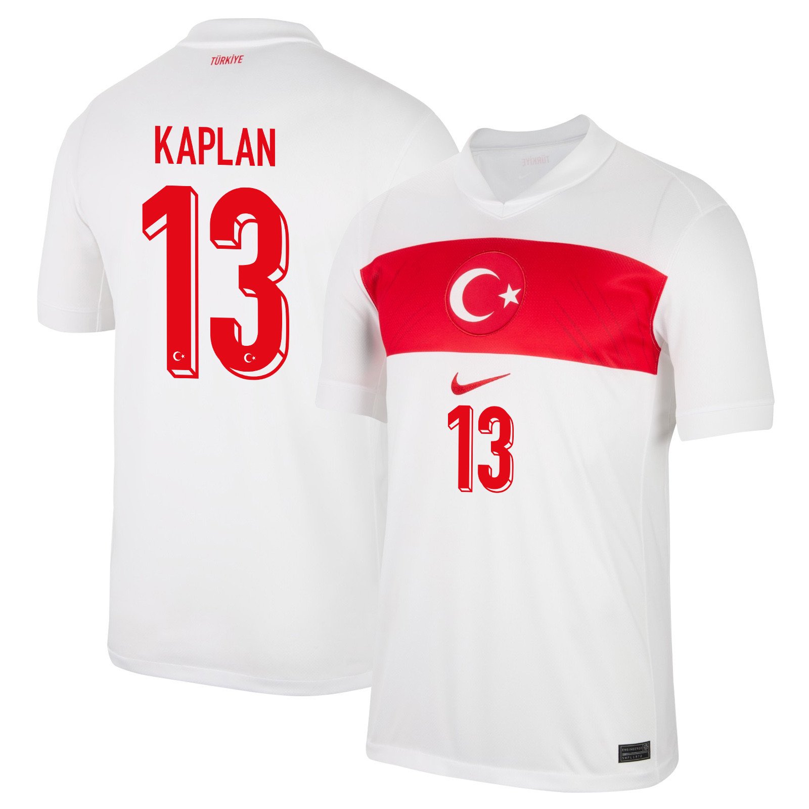 Ahmetcan Kaplan 13 Turkey National Team 2024 Home Stadium Men Jersey - White
