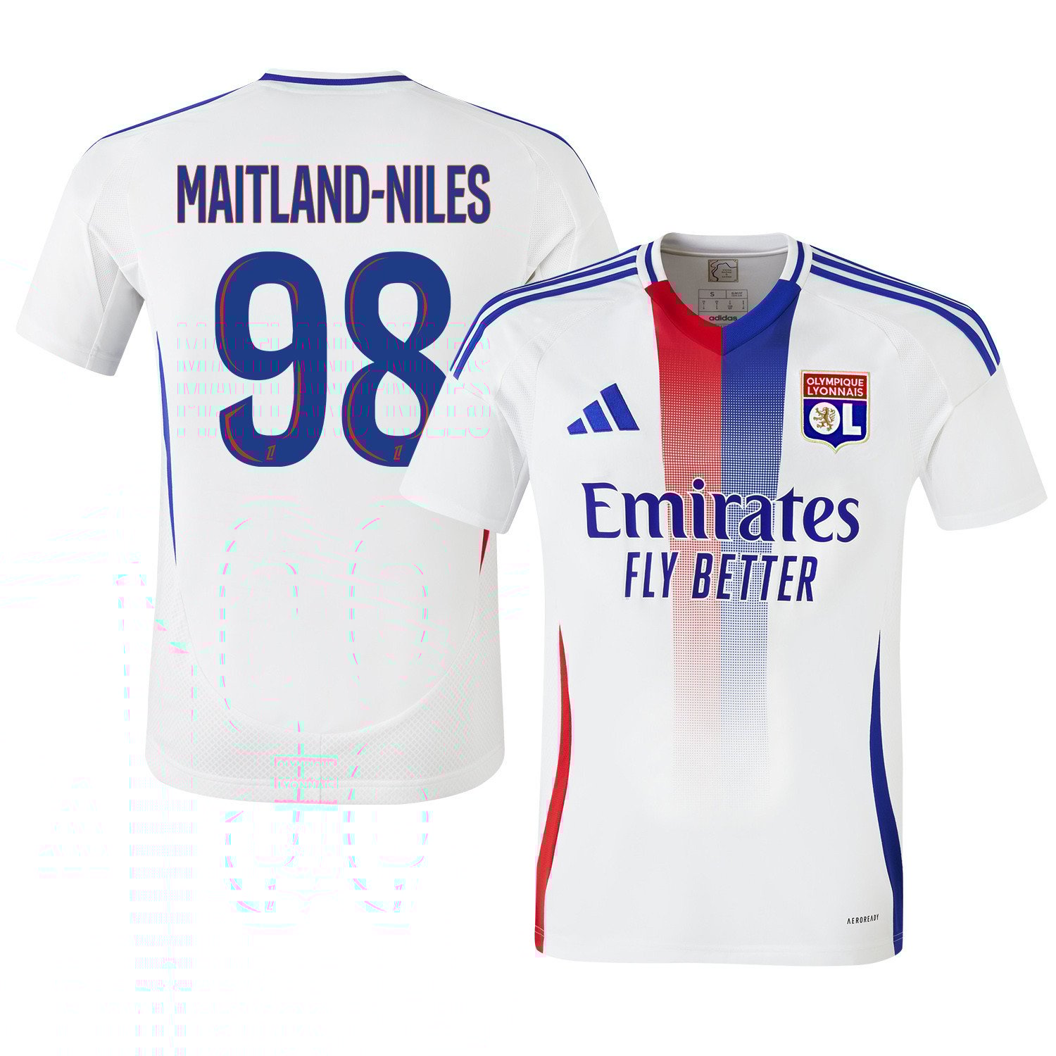 Ainsley Maitland-Niles 98 Olympique Lyonnais 2024/25 Home Men Jersey - White