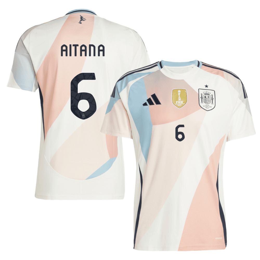 Aitana Bonmatí 6 Spain Women's National Team 2025/26 Away Men Jersey - Cream