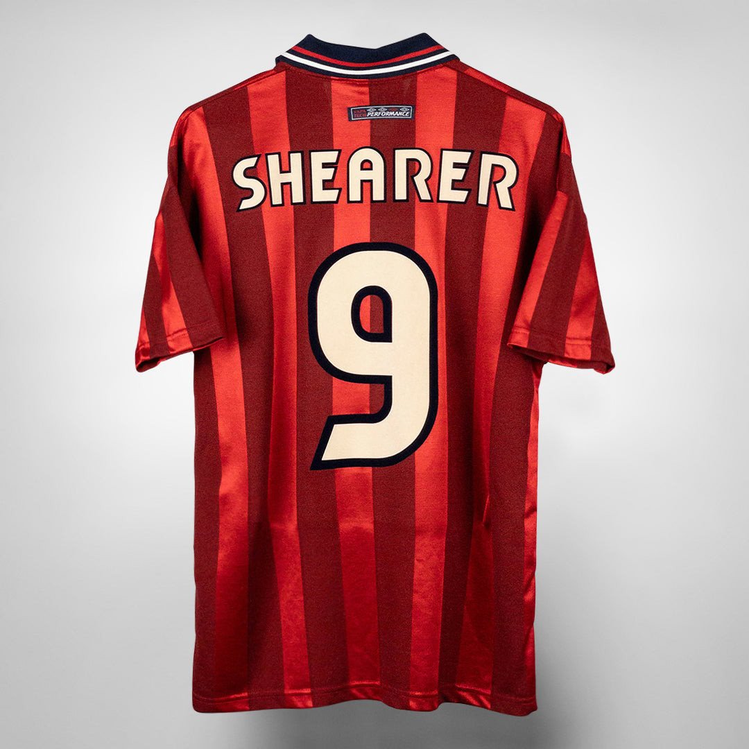 Alan Shearer 9 England 1997-1999 Away Retro Jersey - Men Red