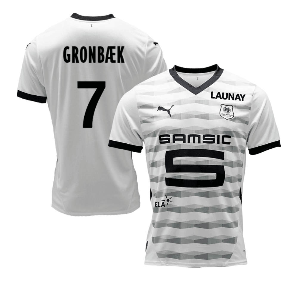 Albert Grønbæk 7 Stade Rennais F.C. 2024/25 Away Men Jersey - White