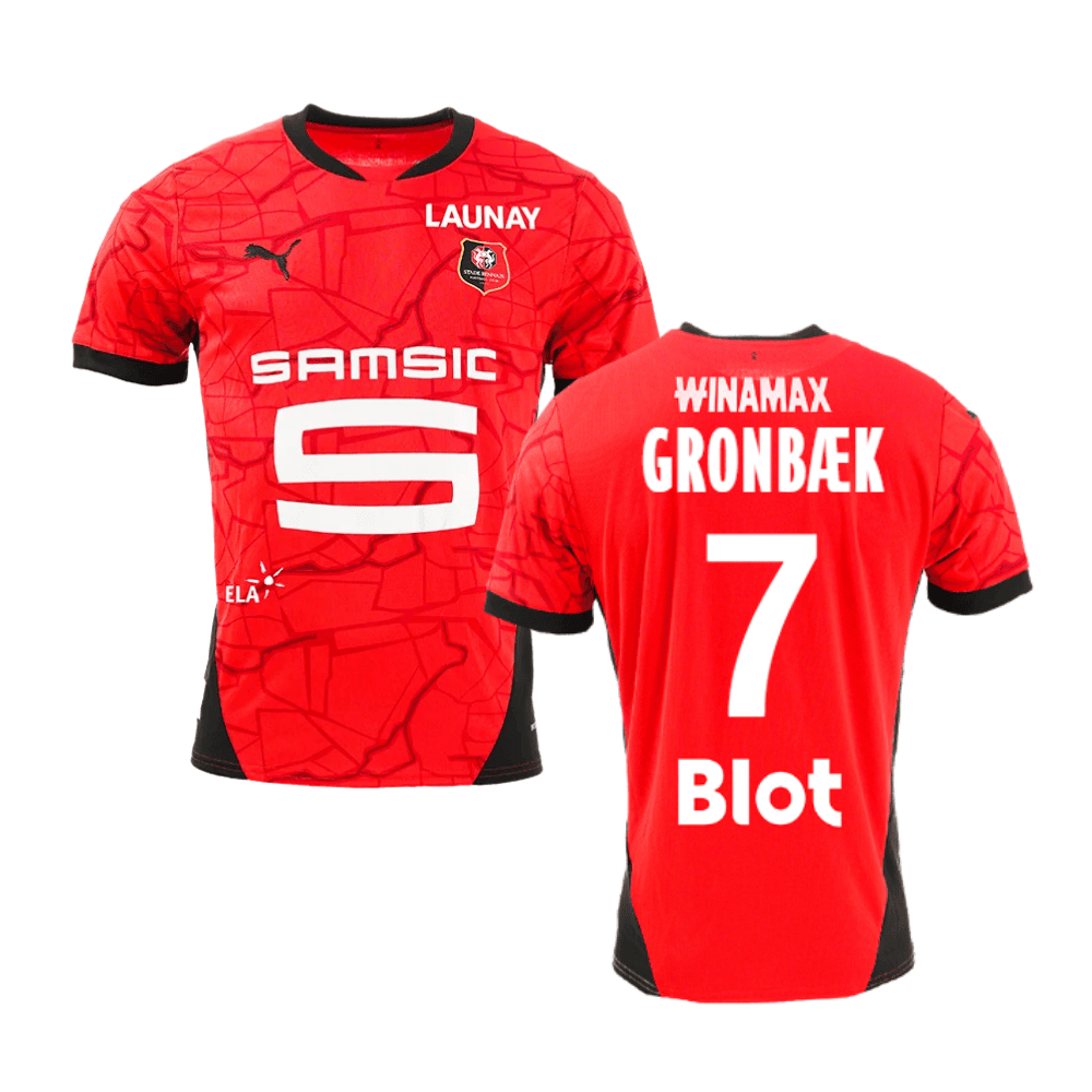 Albert Grønbæk 7 Stade Rennais F.C. 2024/25 Home Men Jersey - Red