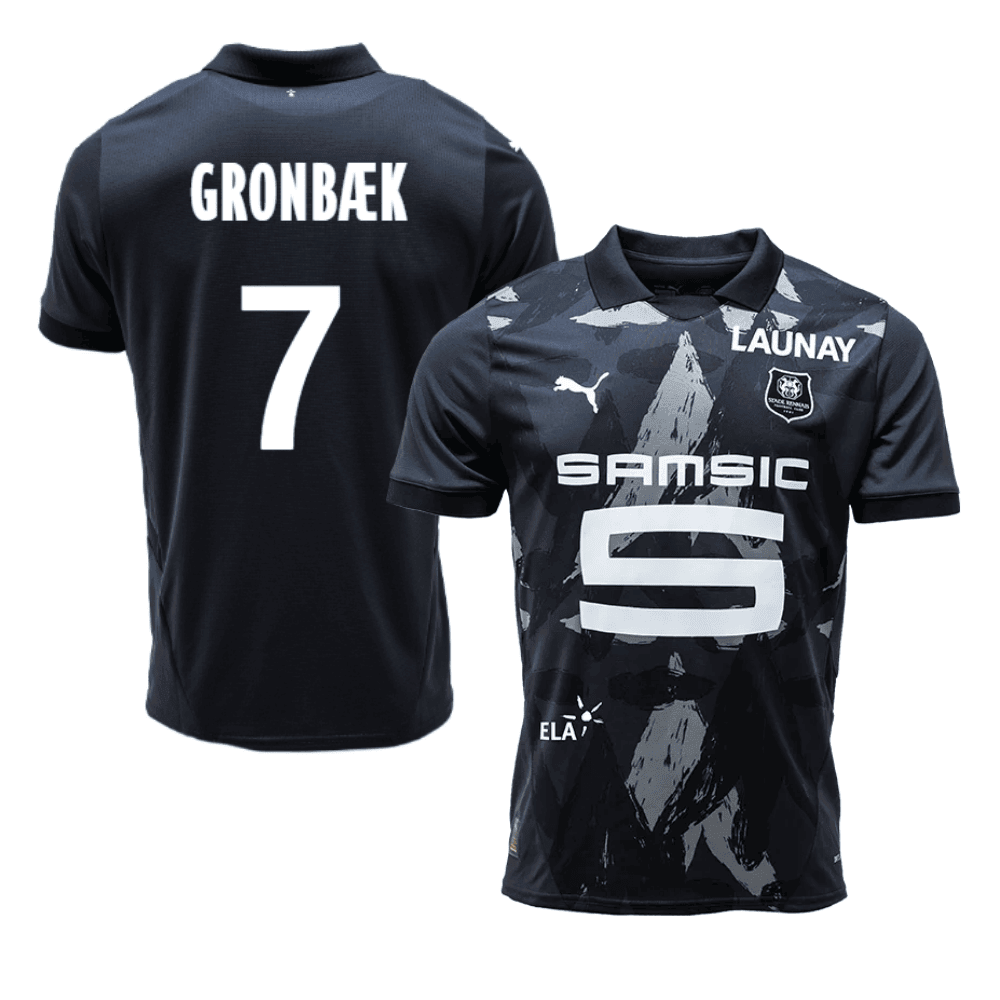 Albert Grønbæk 7 Stade Rennais F.C. 2024/25 Third Men Jersey - Black