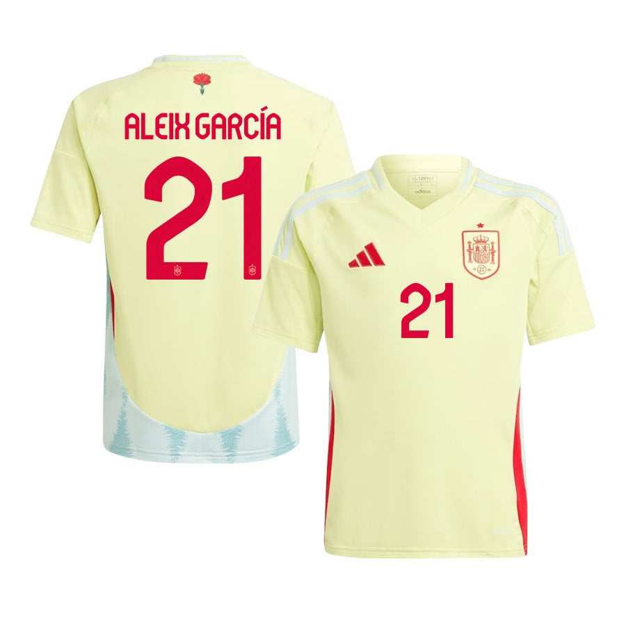 Aleix García 21 Spain National Team 2024 Away YOUTH Jersey - Yellow