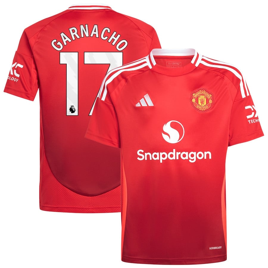 Alejandro Garnacho 17 Manchester United 2024/25 Home YOUTH Jersey - Red