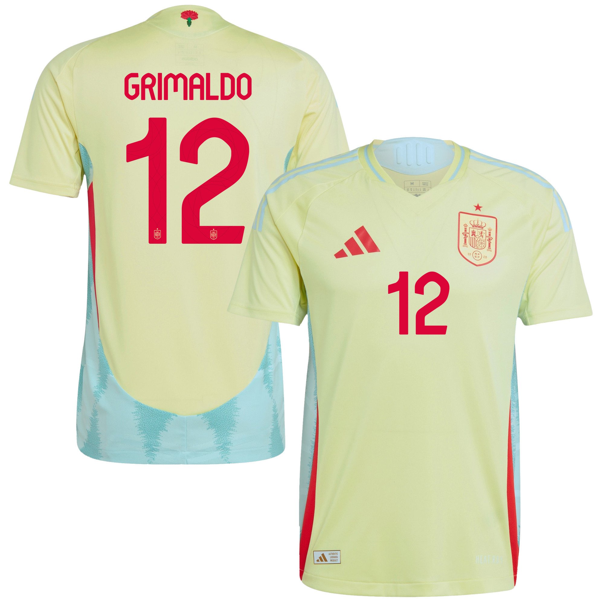 Alejandro Grimaldo 12 Spain National Team 2024 Away Men Jersey - Yellow