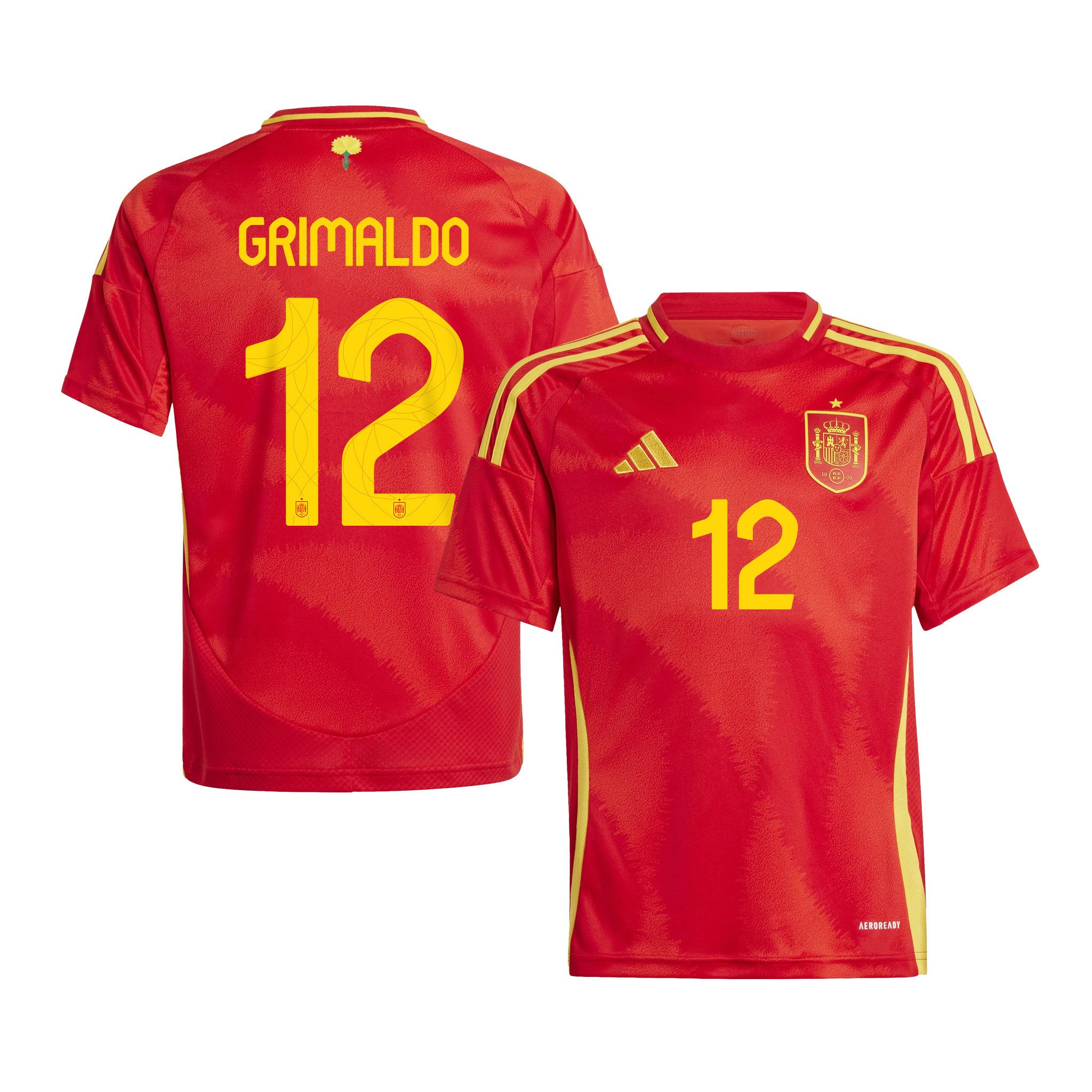 Alejandro Grimaldo 12 Spain National Team 2024 Home YOUTH Jersey - Red