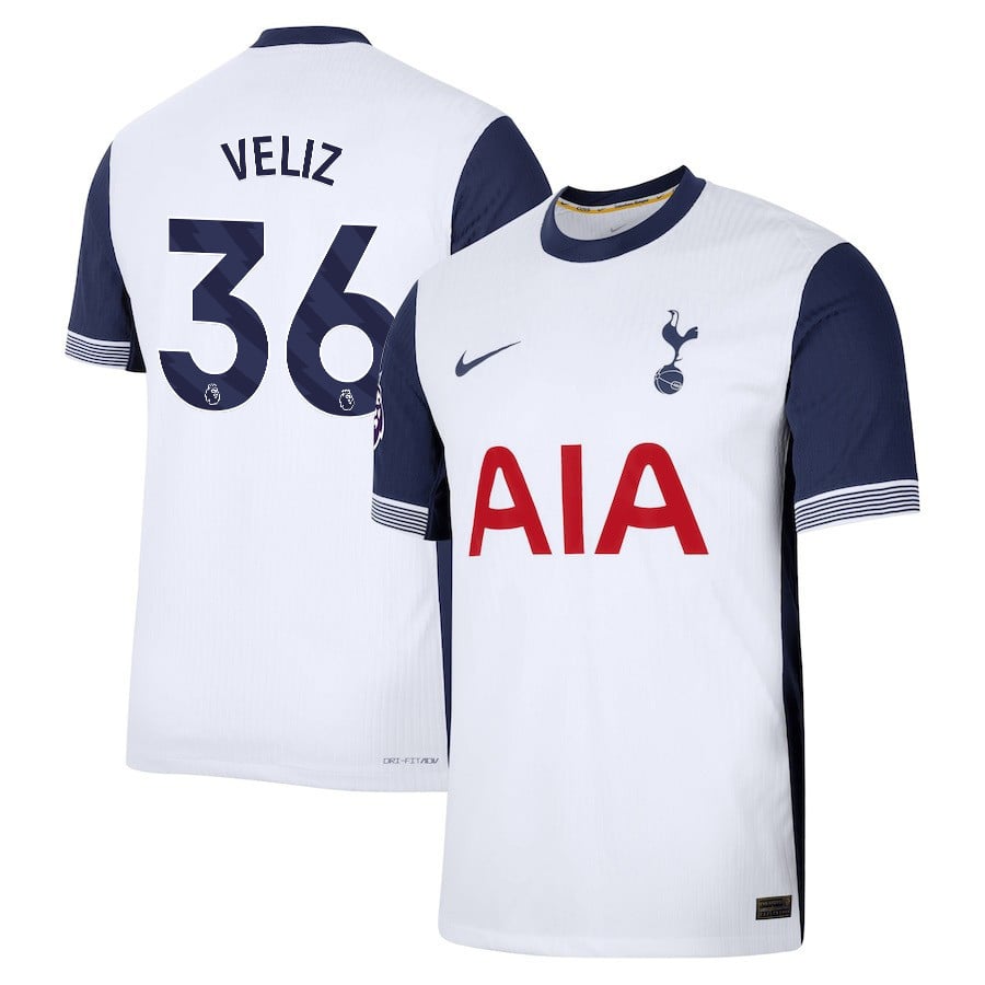 Alejo Veliz 36 Tottenham Hotspur 2024/25 Home Men Jersey - White
