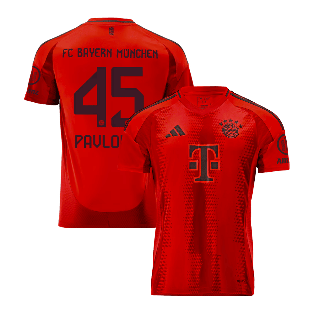 Aleksandar Pavlović 45 Bayern Munich 2024/25 Home Men Jersey - Red