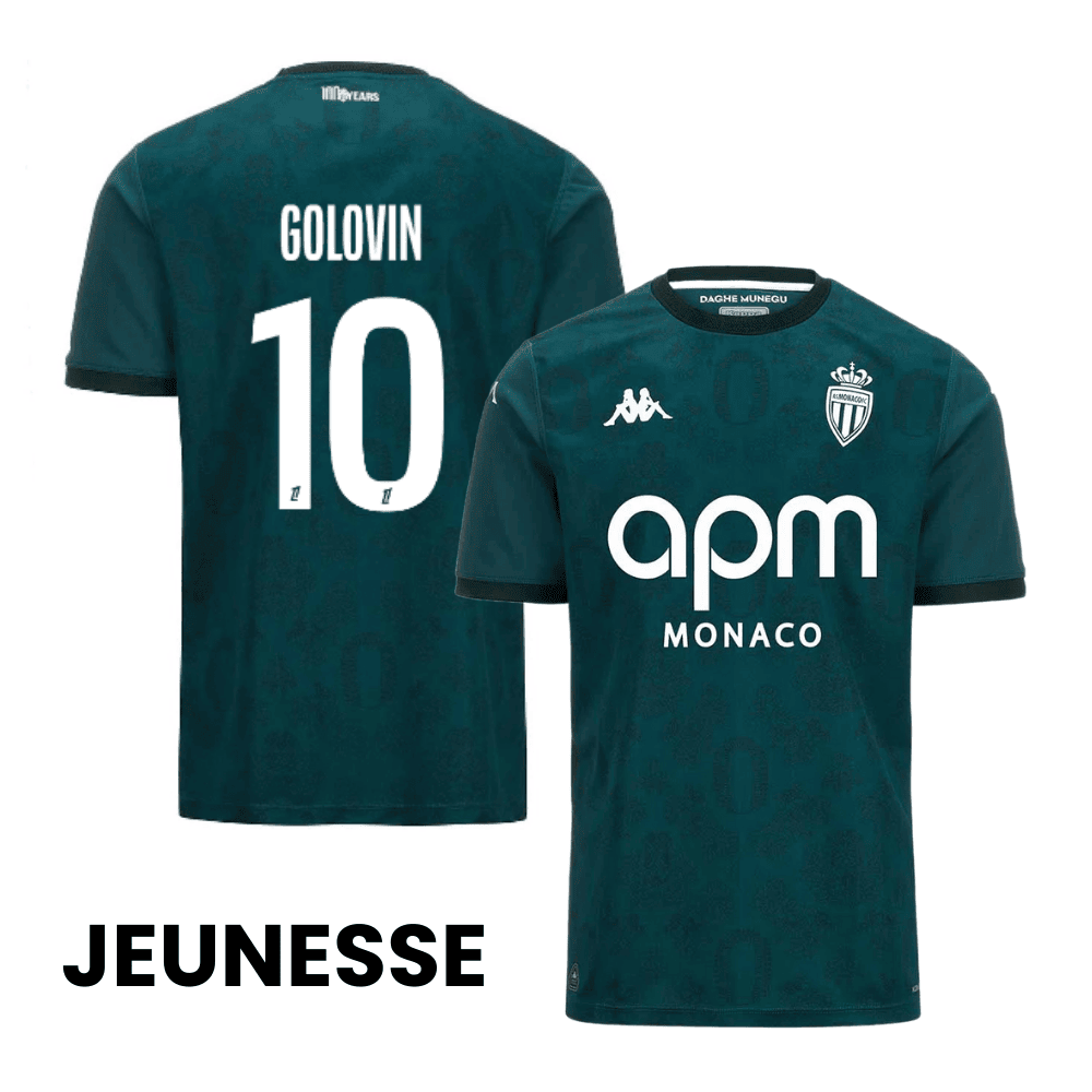 Aleksandr Golovin 10 AS Monaco 2024/25 Away YOUTH Jersey - Green