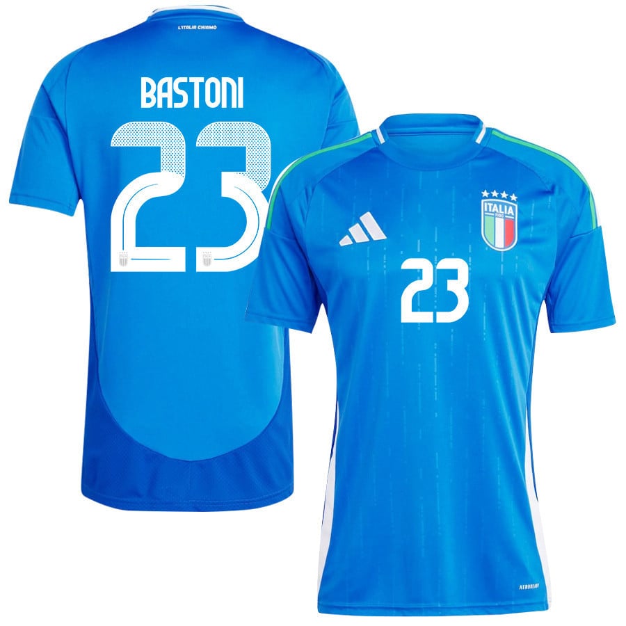 Alessandro Bastoni 23 Italy National Team 2024/25 Home Men Jersey - Blue