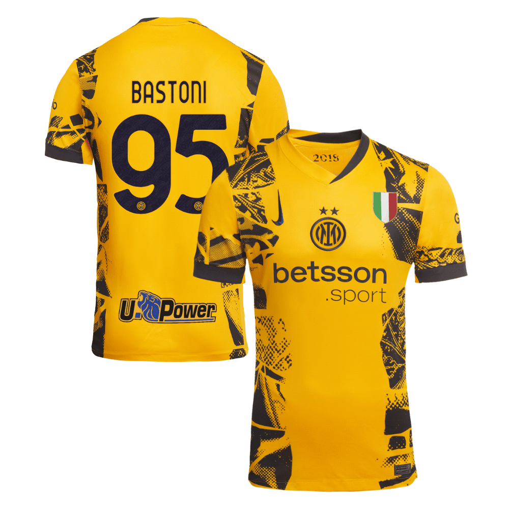Alessandro Bastoni 95 Inter Milan 2024/25 Third Men Jersey - Yellow