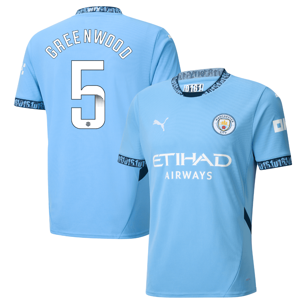 Alex Greenwood 5 Manchester City 2024/25 Women's Team Home Men Jersey - Light Blue