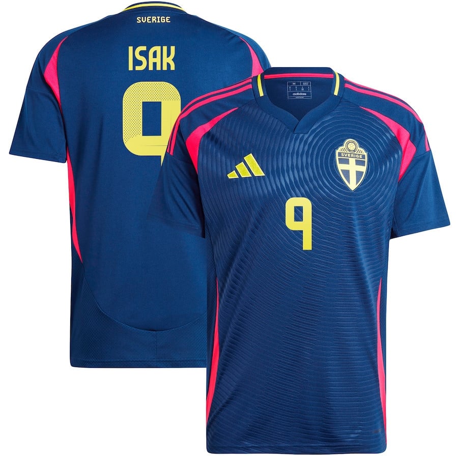 Alexander Isak 9 Sweden National Team 2024 Away Men Jersey - Navy