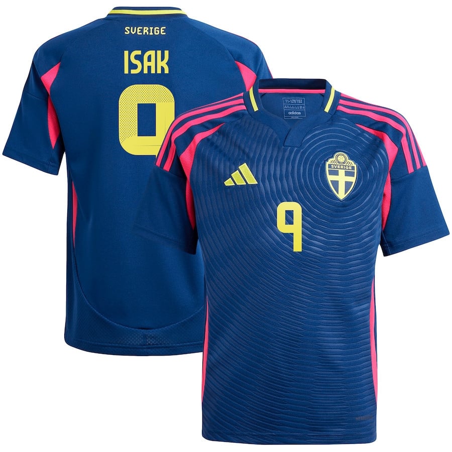 Alexander Isak 9 Sweden National Team 2024 Away YOUTH Jersey - Navy