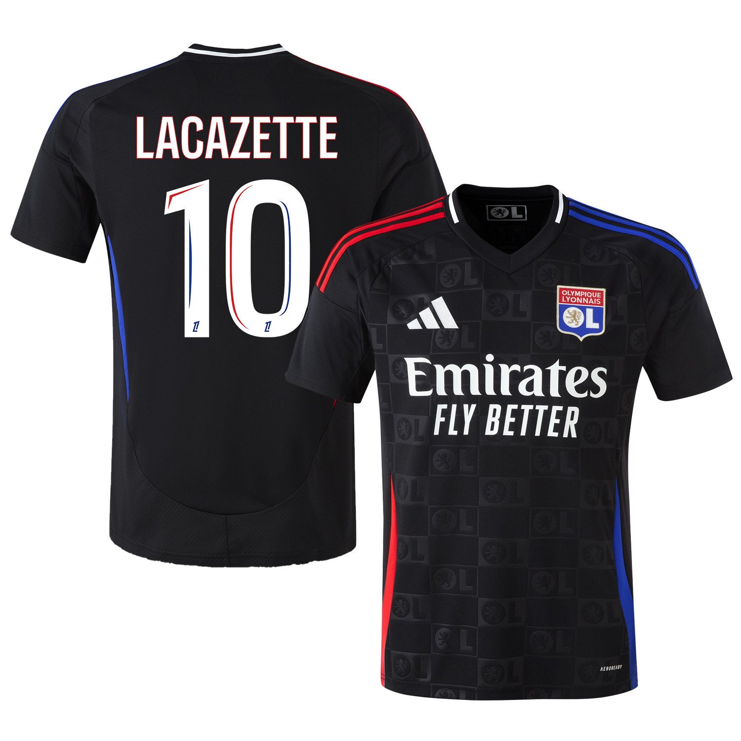 Alexandre Lacazette 10 Olympique Lyonnais 2024/25 Away Men Jersey - Black