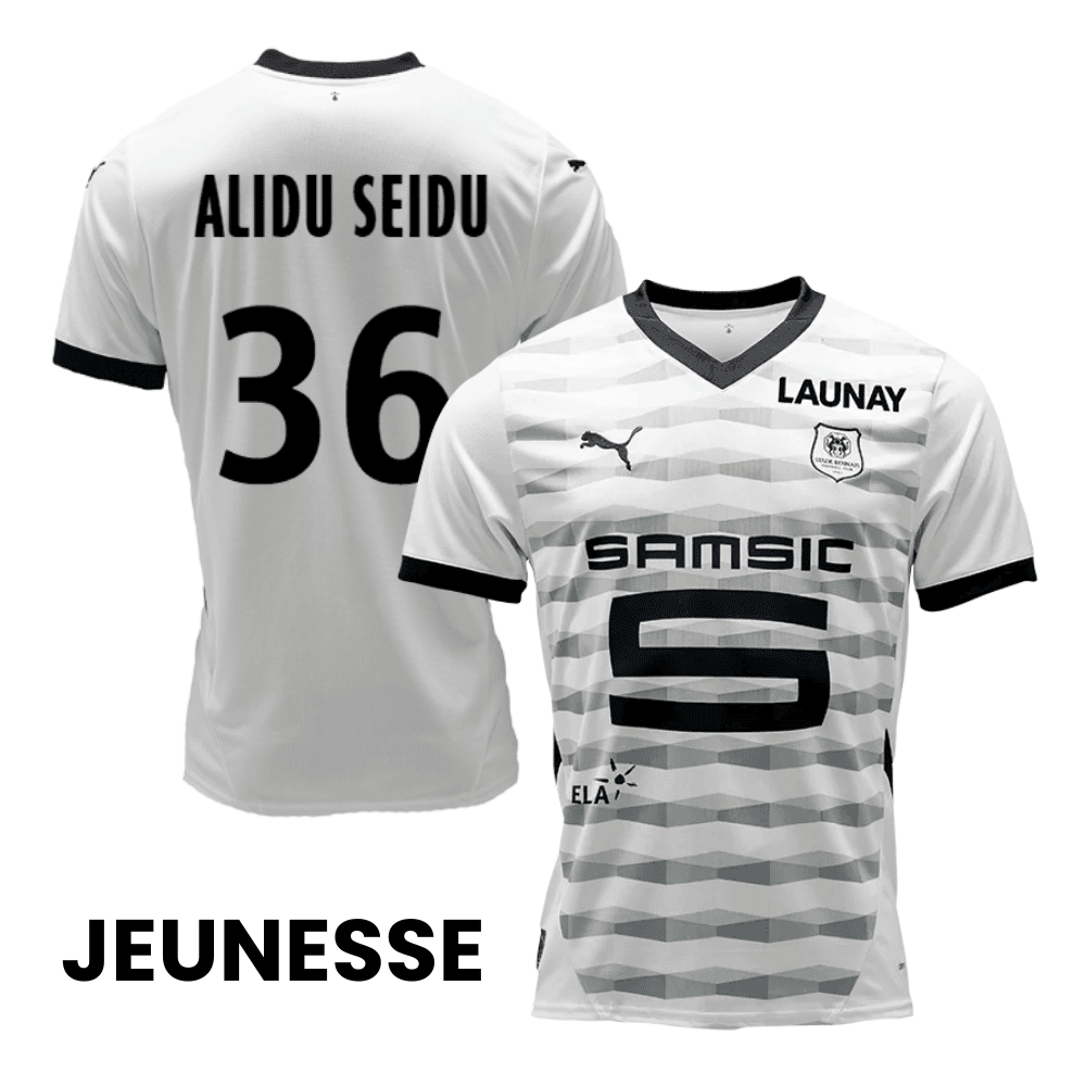 Alidu Seidu 36 Stade Rennais F.C. 2024/25 Away YOUTH Jersey - White