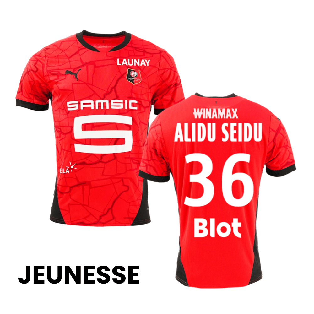 Alidu Seidu 36 Stade Rennais F.C. 2024/25 Home YOUTH Jersey - Red
