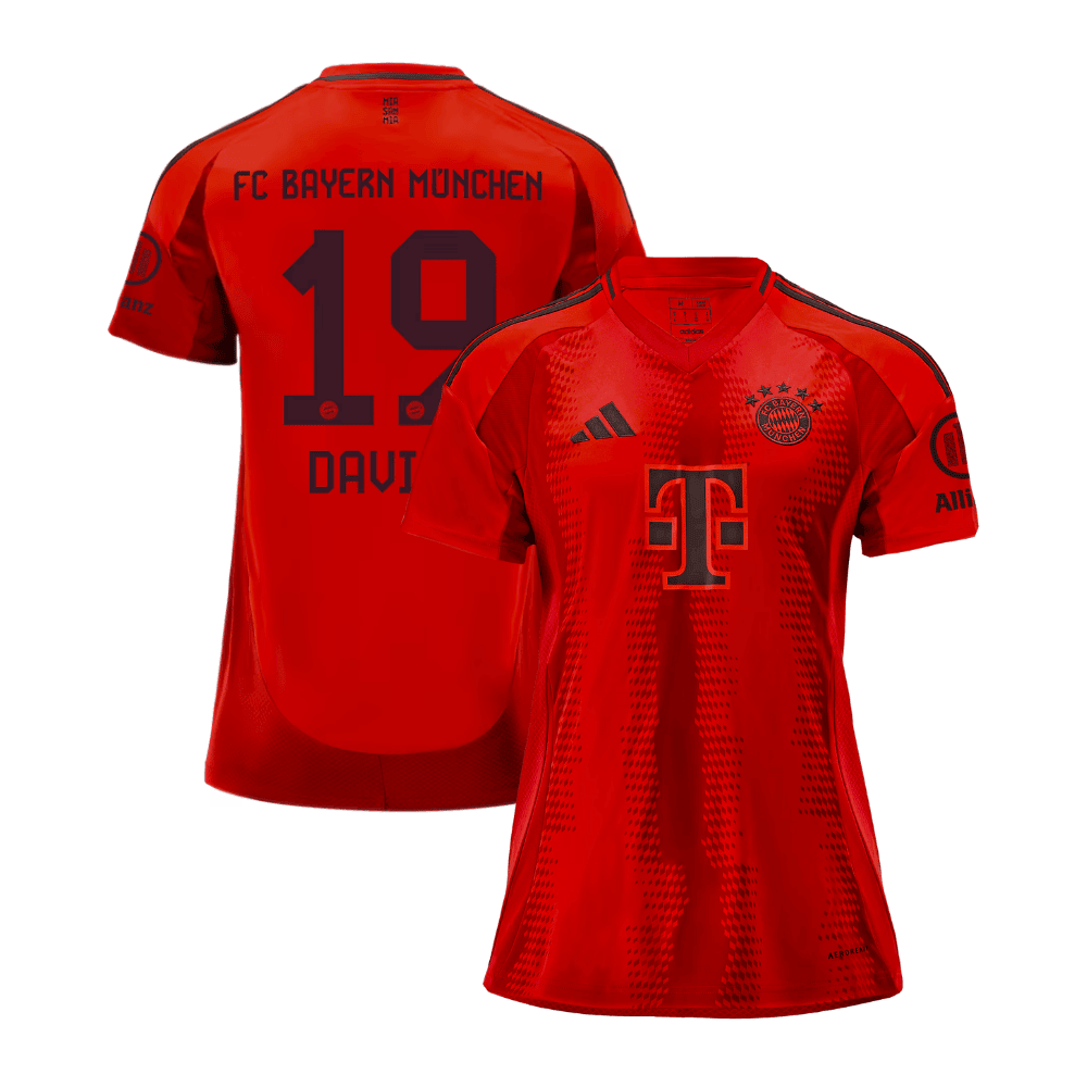 Alphonso Davies 19 Bayern Munich 2024/25 Home Women Jersey - Red