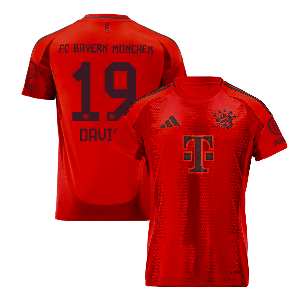 Alphonso Davies 19 Bayern Munich 2024/25 Home YOUTH Jersey - Red