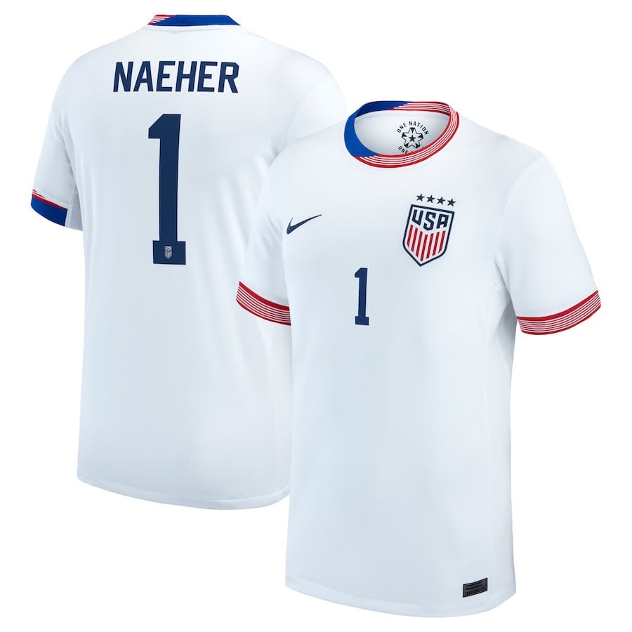 Alyssa Naeher 1 USA Women's National Team 2024/25 Home Men Jersey - White
