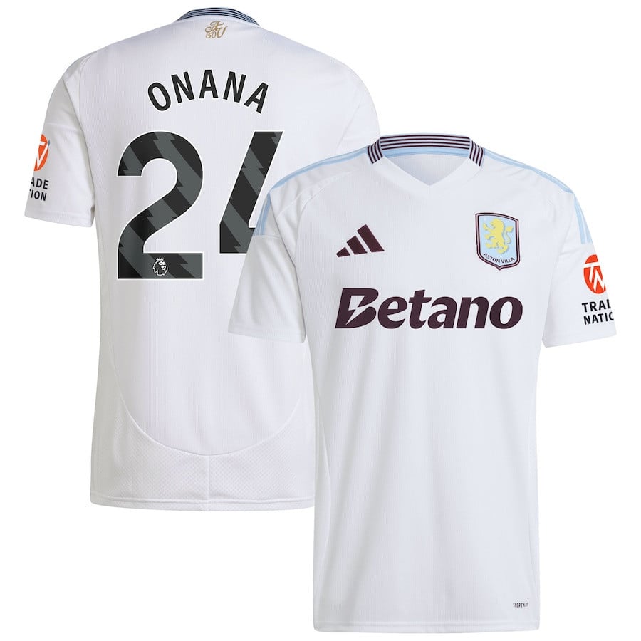 Amadou Onana 24 Aston Villa 2024/25 Away Men Jersey - White