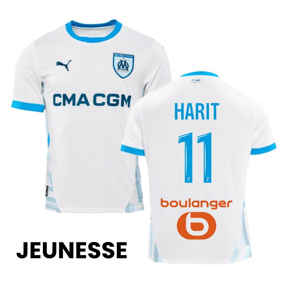 Amine Harit 11 Olympique de Marseille 2024/25 Home YOUTH Jersey - White