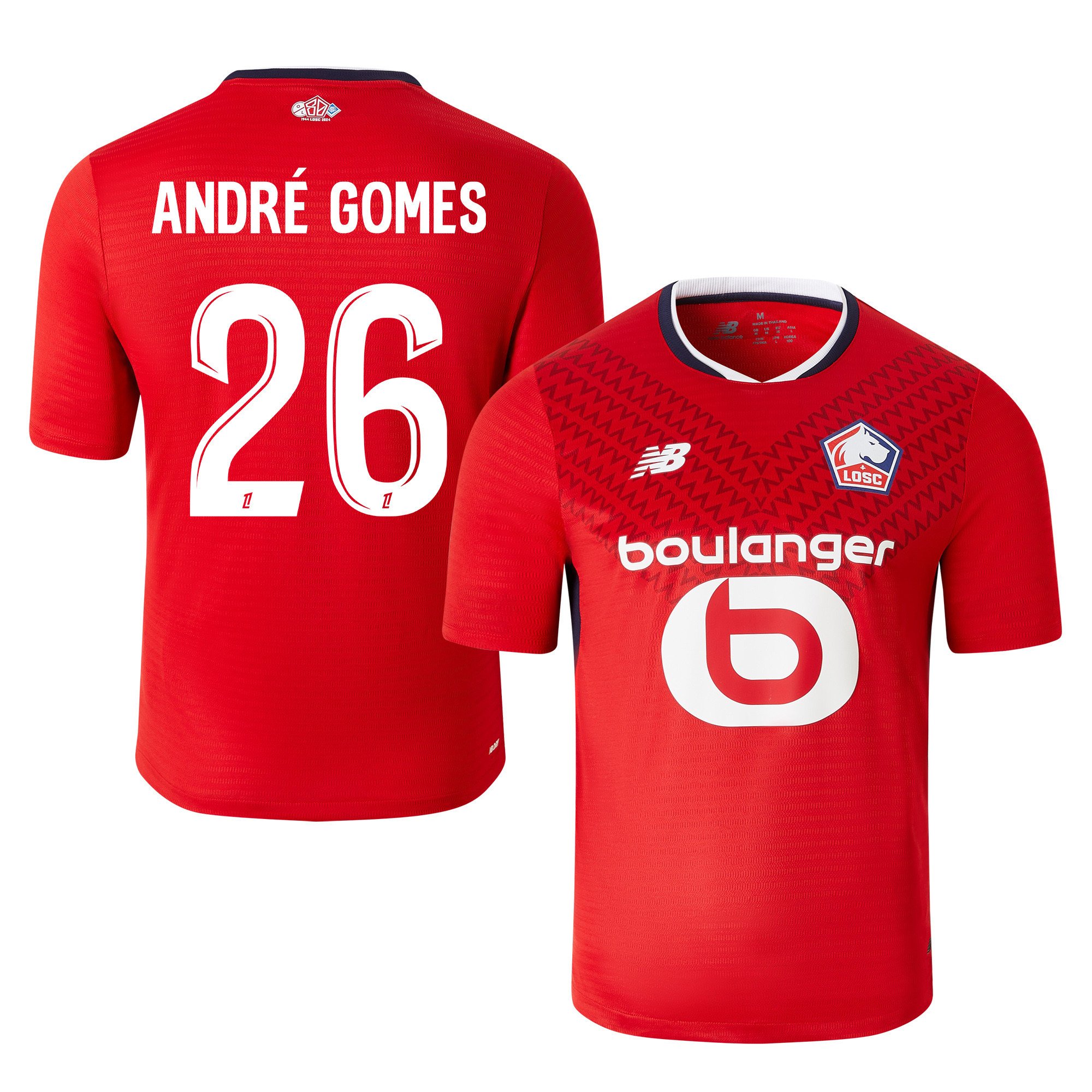 André Gomes 26 LOSC Lille 2024/25 Home Men Jersey - Red