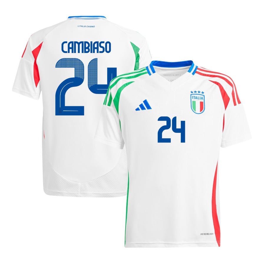 Andrea Cambiaso 24 Italy National Team 2024/25 Away YOUTH Jersey - White