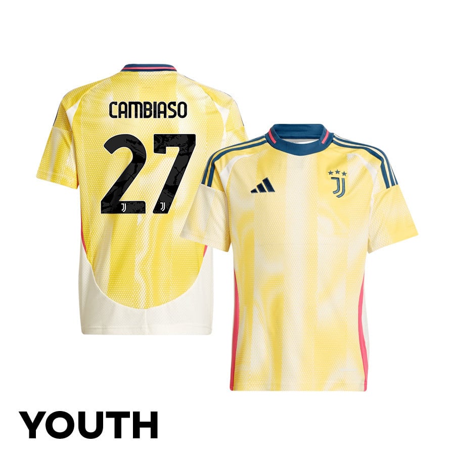 Andrea Cambiaso 27 Juventus 2024/25 Away YOUTH Jersey - Yellow
