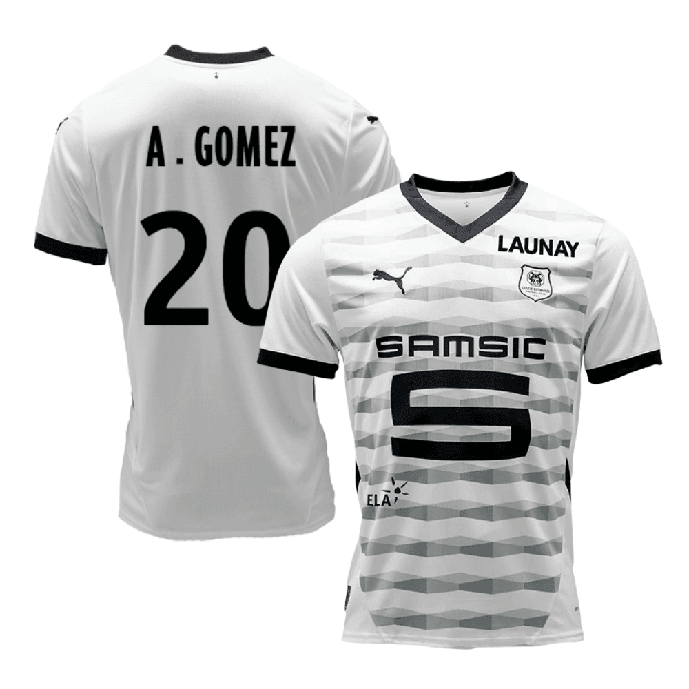 Andrés Gómez 20 Stade Rennais F.C. 2024/25 Away Men Jersey - White
