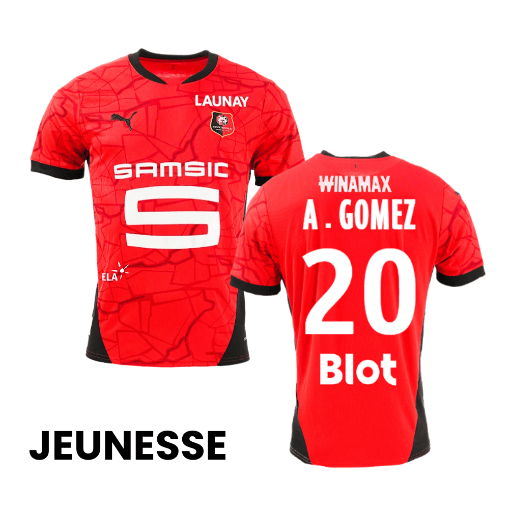 Andrés Gómez 20 Stade Rennais F.C. 2024/25 Home YOUTH Jersey - Red