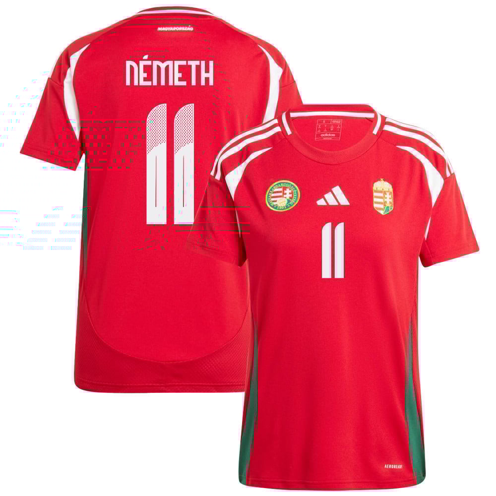 András Németh 11 Hungary National Team 2024/25 Home WOMEN Jersey - Red