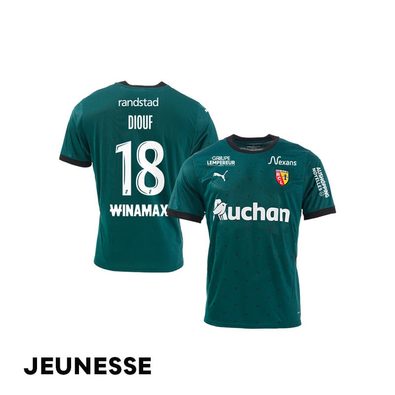 Andy Diouf 18 RC Lens 2024/25 Away YOUTH Jersey - Green