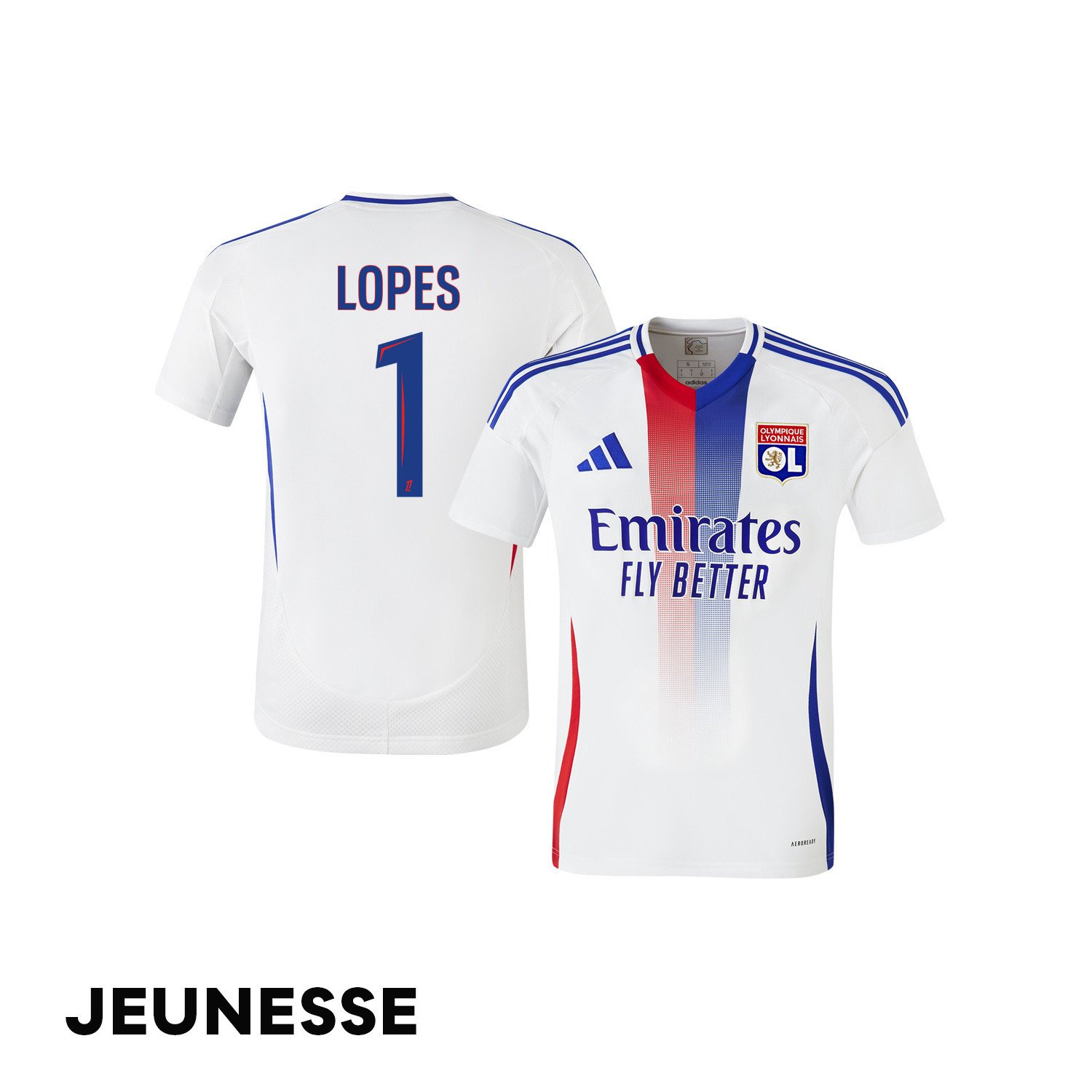 Anthony Lopes 1 Olympique Lyonnais 2024/25 Home YOUTH Jersey - White