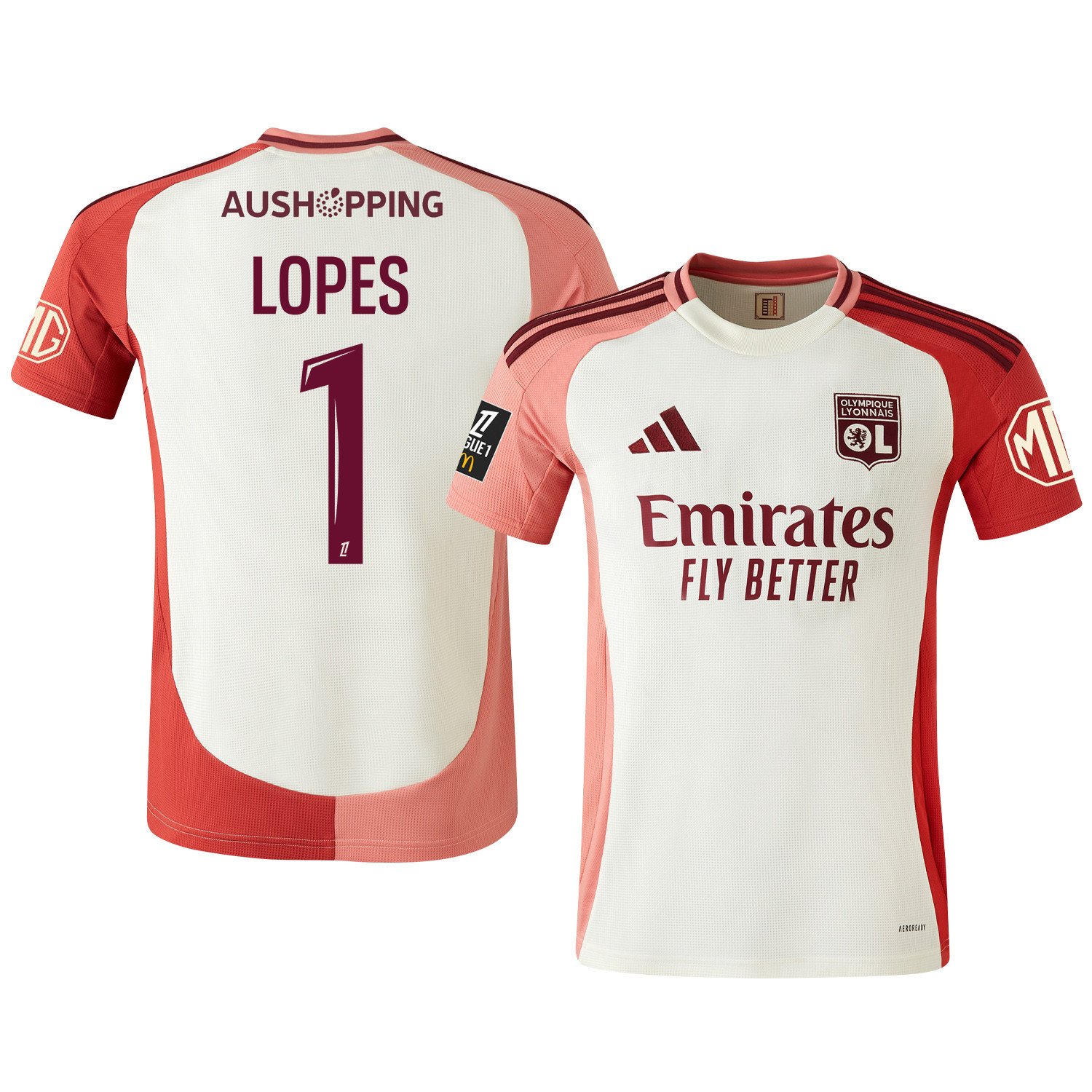 Anthony Lopes 1 Olympique Lyonnais 2024/25 Third Men Jersey - Cream