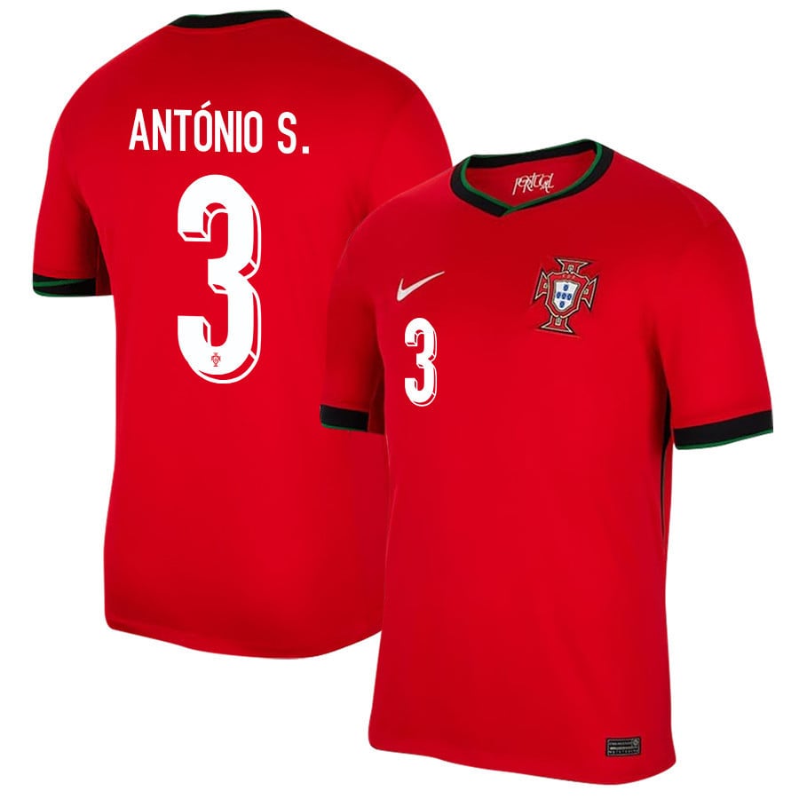 António Silva 3 Portugal National Team 2024/25 Home Men Jersey - Red
